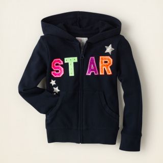 girl   activewear   graphic zip up fleece hoodie  Childrens Clothing 
