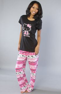 Hello Kitty Intimates The Cozy Night PJ Pant Set in Black  Karmaloop 