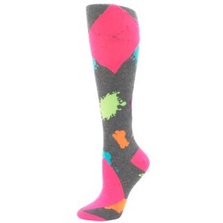 Womens   Minicci   Womens (1 pk) Neon Argyle Knee Socks   Payless 