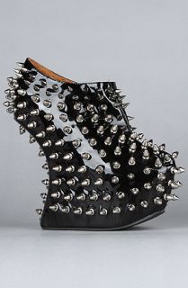 Jeffrey Campbell The Shadow Spike and Stud Bootie in Black Patent 