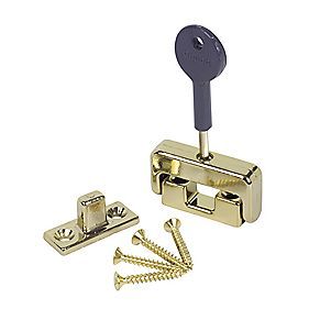 Yale Window Lock Brass  Screwfix