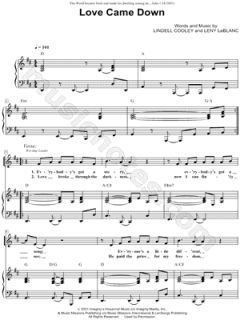 Image of Lindell Cooley   Love Came Down Sheet Music   Download 