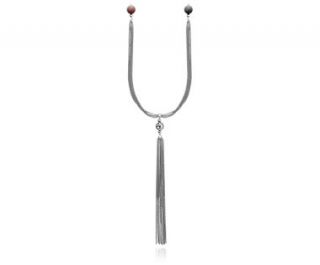 Bead and Tassel Necklace in Sterling Silver   34 Long  Blue Nile
