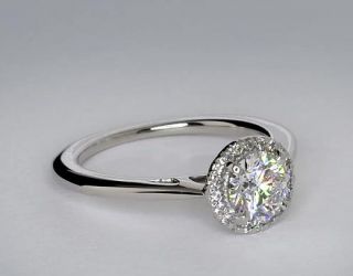 Halo Diamond Engagement Ring in Platinum  Blue Nile