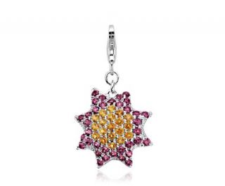 Garnet and Citrine Sun Charm in Sterling Silver  Blue Nile