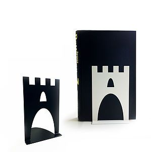 Pair Of Castle Bookends   living room