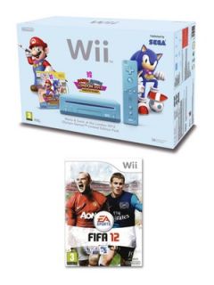 Nintendo Wii Blue Console with Mario and Sonic at the 2012 Olympics 