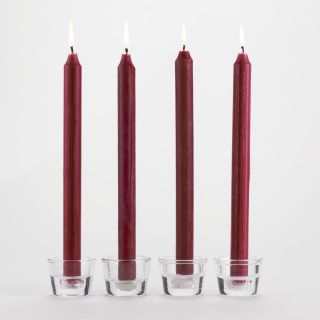 Bordeaux Rustic Taper Candles, Set of 4  World Market