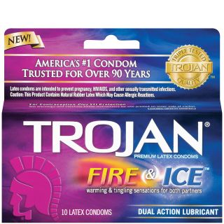 Trojan Fire&Ice Dual Lubricant Premium Latex Condoms   