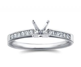 Channel Set Princess Cut Diamond Engagement Ring in Platinum (1/4 ct 