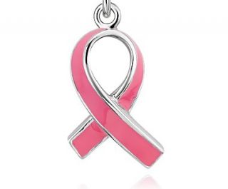 Pink Ribbon Charm in Sterling Silver  Blue Nile
