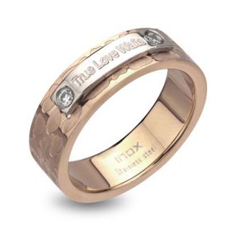 True Love Waits Crystal Accent Purity Ring in Stainless Steel with 