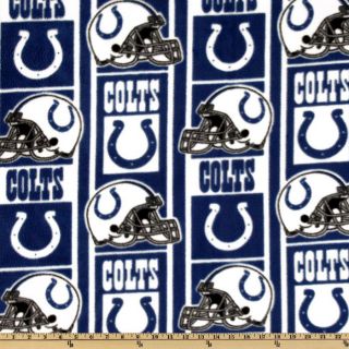 NFL Fleece Indianapolis Colts Blue/White   Discount Designer Fabric 