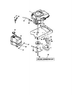 Model # 917276180 Craftsman Tractor   Schematic diagram (9 parts)