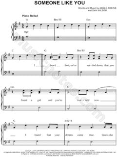 Adele   Someone Like You Sheet Music (Easy Piano)    & Print