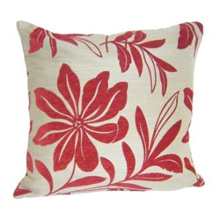 Cascade Home Red/Cream Floral Chenille Cushion