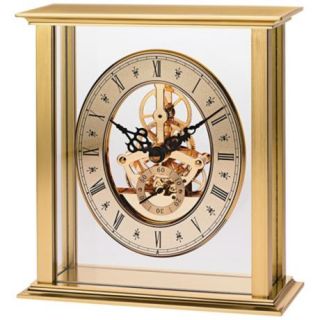 Castine II 6 3/4 High Brushed Brass Bulova Mantel Clock   