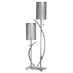 Metal Screen Tube Shade Twin Arm Table Lamp