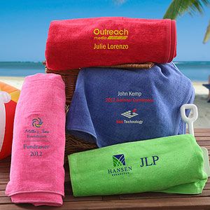 Personalized Corporate Logo Beach Towels   10479
