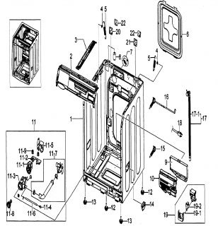 SAMSUNG Washer Door assy Parts  Model WF331ANW/XAA  PartsDirect 