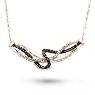 CT. T.W. Enhanced Black and White Diamond Abstract Necklace in 
