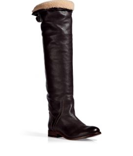LAutre Chose Brown Sheepskin Lined Over the Knee Boots  Damen 
