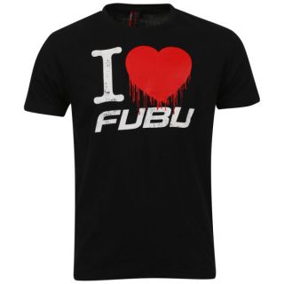 FUBU Mens I Love FUBU T shirt   Black Mens Clothing  TheHut 