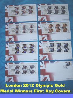 LONDON 2012 Gold Medal Winners First Day Cover Blank FDC Stamp Team GB 
