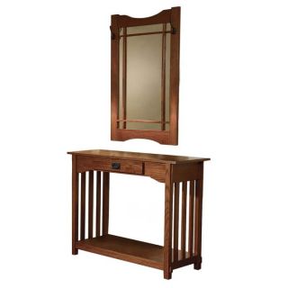 Mission Oak Console and Mirror at Brookstone—Buy Now