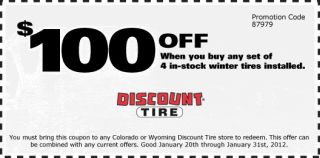 100 Off when you buy any set of 4 in stock winter tires installed 