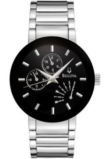 Bulova 96C105 Watches,Mens Black Dial Stainless Steel, Mens Bulova 