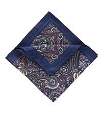 Tear Drop Paisley Pocket Square  Red