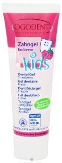 Logona   Logodent Kids Dental Gel Fluoride Free Strawberry   1.7 oz.