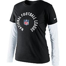 Womens Nike NFL Shield Coin Toss Long Sleeve Layer T Shirt    