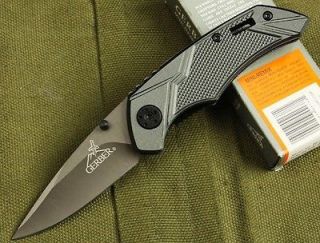 GERBER Steel Tactical Small Folding Pocket Knife 55k Hunter Survival 