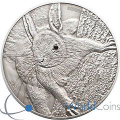 Palau 2012 5$ The Red Squirrel – antique finish Proof Silver Coin