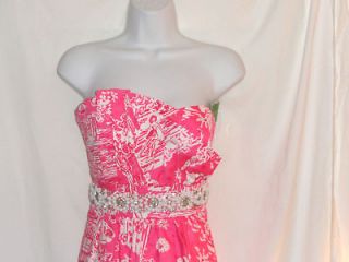 NWT LILLY PULITZER PINK SKINNY DIPPIN CRYSTAL DRESS 10
