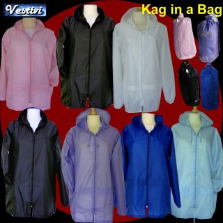 Womens Ladies Kagoule Kagool Cagoule In A Bag Raincoat