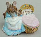 Vtg Figurine Beswick Beatrix Potter HUNCA MUNCA Mouse Mom & Babies in 