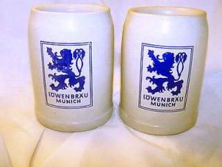 Newly listed 2 Collectble LOWENBRAU MUNICH Heavy Stoneware Beer Mugs