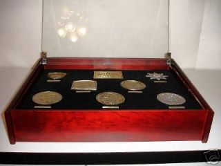 Jack Daniels Seven Commemorative Medals + Gold Medal Shadow Box New