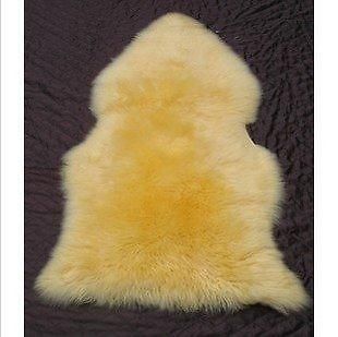 Natural Yellow single pelt sheepskin rug genuine big new