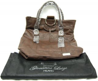 Giovanni Luigi Milano Brown Leather Handbag/Tote BRAND NEW with 
