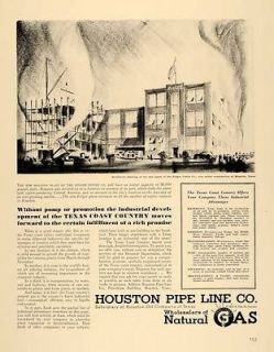1938 Ad Houston Pipe Line Natural Gas Folger Coffee   ORIGINAL 