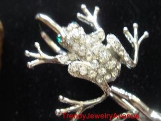   jumping good luck Frog austrian Crystal Key Chain Finder Charm hook