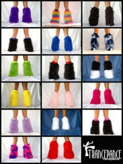   Rave Fluffies Fluffy Furry Boots Covers Legwarmers Furries Go Go Neon