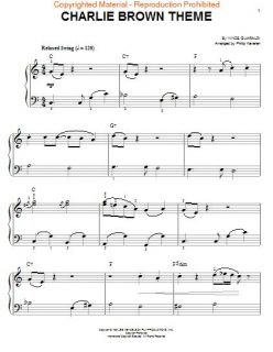 Look inside Charlie Brown Theme   Easy Piano   Sheet Music Plus
