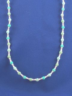 Ralph Lauren Silvertone Turquoise Azure Beach 36 Toggle Necklace $58