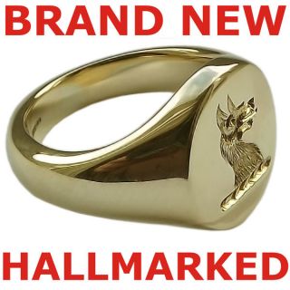 NEW Stamped Any Family Crest Ring 9ct Gold 14x12mm H W