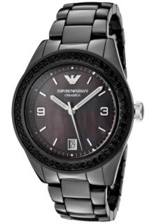 Emporio Armani AR1423 Watches,Black Crystal Black Mother Of Pearl 
